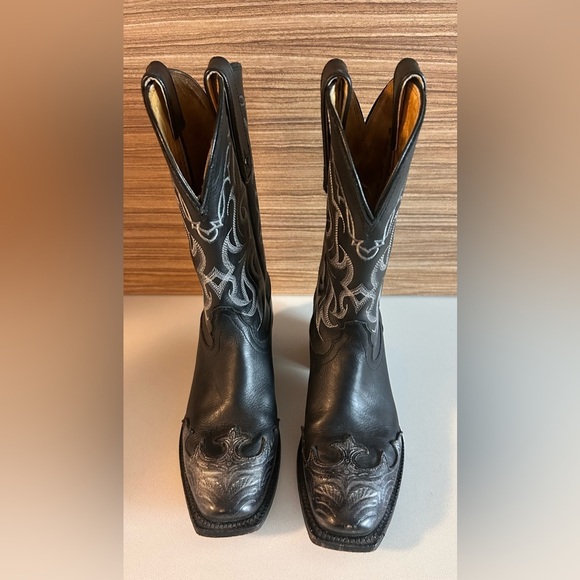 Tony Lama Womens (VF3033) Vaquero 11” Black Veil leather Cowgirl Boots Size 6B - Picture 3 of 14